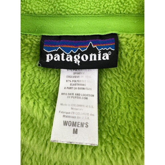 Patagonia R2 Fleece Jacket Bright Neon Green Full Zip Polartec Womens Medium - Picture 9 of 13